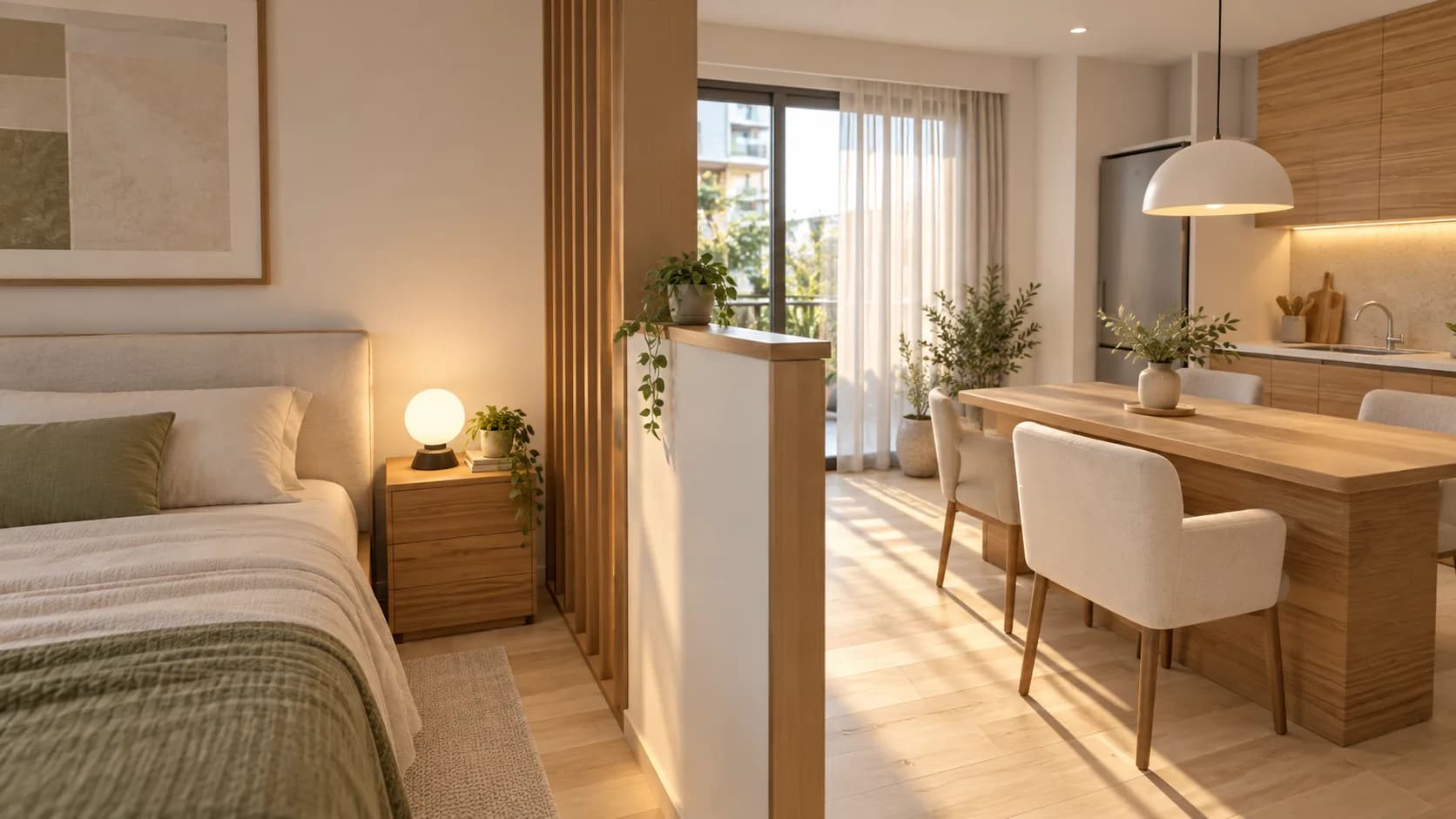 Render ilustrativo de interior para tipología D